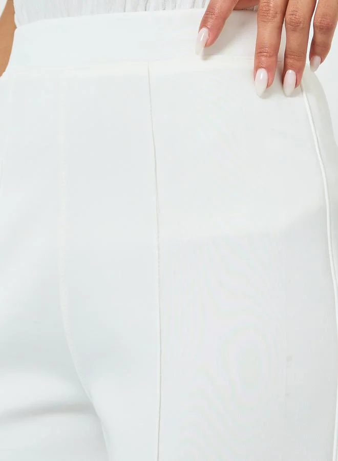 Styli Off White Wide Leg Scuba Pants